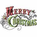 Merry Christmas vignette machine embroidery design